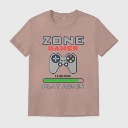 Футболка хлопковая мужская Зона геймера загрузка, цвет: пыльно-розовый