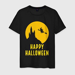 Футболка хлопковая мужская Halloween witch, цвет: черный