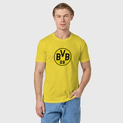 Футболка хлопковая мужская Borussia fc sport, цвет: желтый — фото 2
