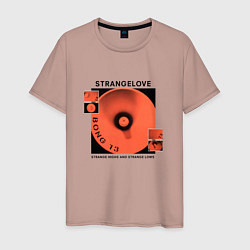 Футболка хлопковая мужская Depeche Mode - Strangelove Bong, цвет: пыльно-розовый
