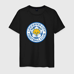 Футболка хлопковая мужская Leicester city fc, цвет: черный