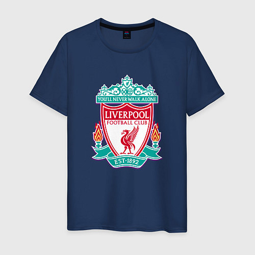 Мужская футболка Liverpool fc sport collection / Тёмно-синий – фото 1
