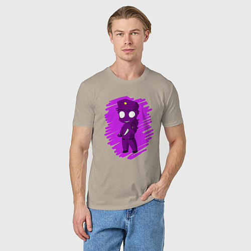 Мужская футболка Фиолетовый человек / Миндальный – фото 3