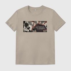 Футболка хлопковая мужская Ход королевы винтаж, цвет: миндальный