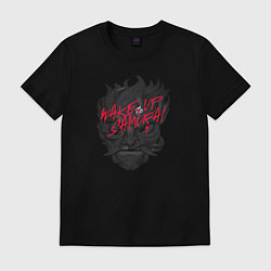 Футболка хлопковая мужская Samurai wake up, цвет: черный