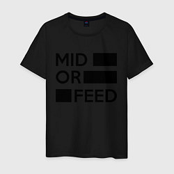 Футболка хлопковая мужская Mid or feed, цвет: черный