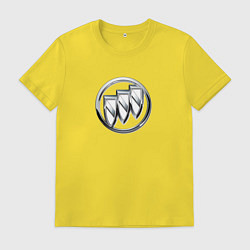 Футболка хлопковая мужская Buick grey auto logo, цвет: желтый