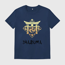 Футболка хлопковая мужская Инадзума из Геншин Импакт, цвет: тёмно-синий