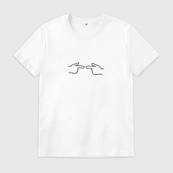 Футболка хлопковая мужская Стесняюсь жест, цвет: белый