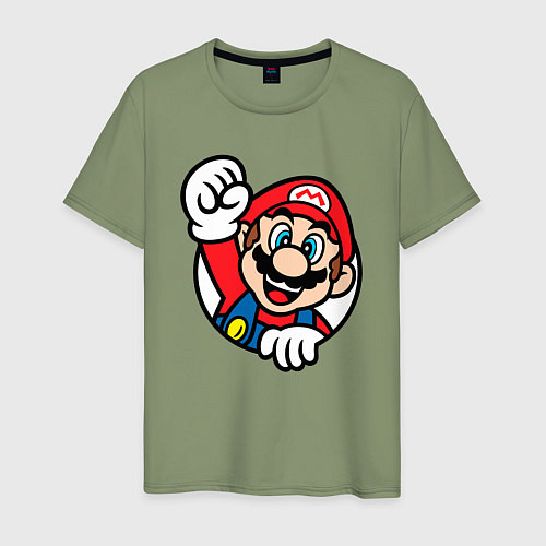 Мужская футболка Марио значок классический / Авокадо – фото 1