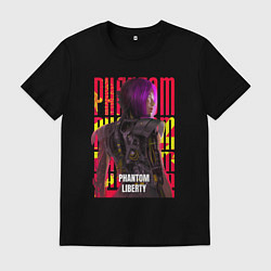 Футболка хлопковая мужская Cyberpunk 2077 Phantom Liberty: Songbird, цвет: черный