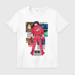 Футболка хлопковая мужская Канеда из аниме акира, цвет: белый