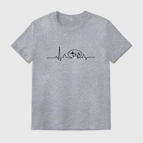 Мужская футболка Кардиограмма subaru чёрный / Меланж – фото 1