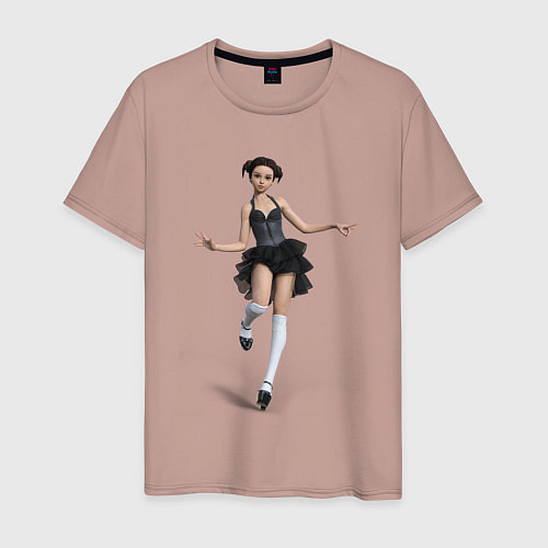 Мужская футболка Кавайная девушка / Пыльно-розовый – фото 1