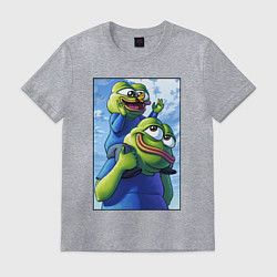 Футболка хлопковая мужская Pepe dad, цвет: меланж