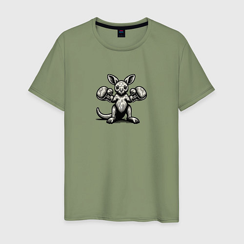 Мужская футболка Кенгуренок боксер / Авокадо – фото 1