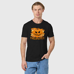 Футболка хлопковая мужская Orange holiday halloween, цвет: черный — фото 2