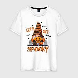 Футболка хлопковая мужская Lets get spooky, цвет: белый