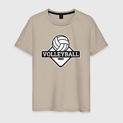 Футболка хлопковая мужская Volleyball club, цвет: миндальный