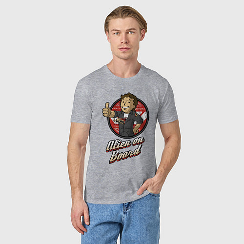 Мужская футболка Fallout - vault girl / Меланж – фото 3