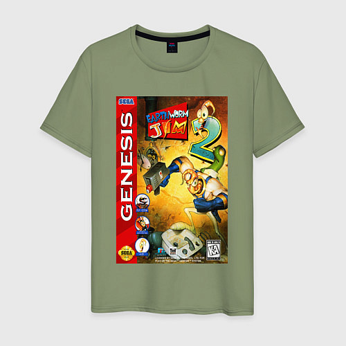 Мужская футболка Earth worm jim 2 cover / Авокадо – фото 1