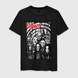 Футболка хлопковая мужская Slipknot - all comix style, цвет: черный