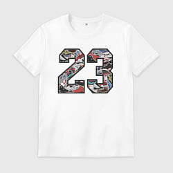 Футболка хлопковая мужская Джордан 23, цвет: белый