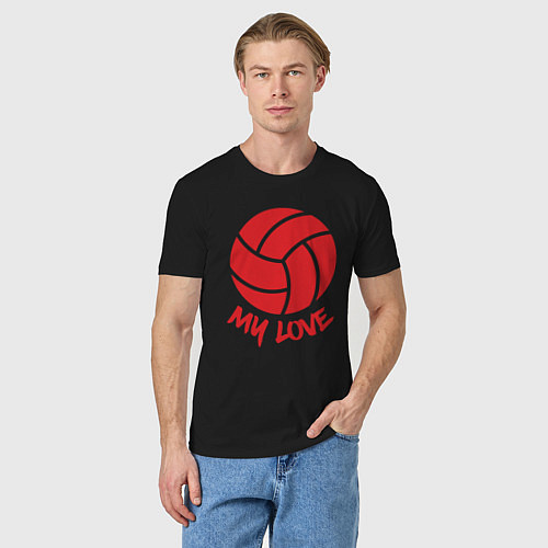 Мужская футболка Volleyball my love / Черный – фото 3
