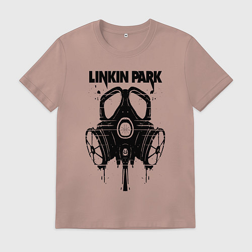 Мужская футболка Linkin Park - gas mask / Пыльно-розовый – фото 1