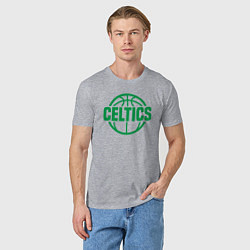 Футболка хлопковая мужская Celtics ball, цвет: меланж — фото 2