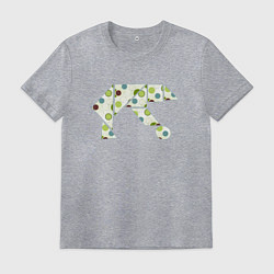 Футболка хлопковая мужская Origami bear, цвет: меланж