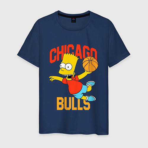 Мужская футболка Чикаго Буллз Барт Симпсон / Тёмно-синий – фото 1