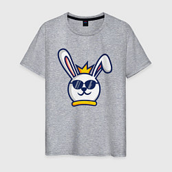 Футболка хлопковая мужская Rabbit king, цвет: меланж