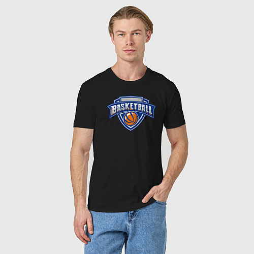 Мужская футболка Basketball team / Черный – фото 3