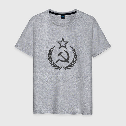 Мужская футболка Герб СССР со звездой / Меланж – фото 1