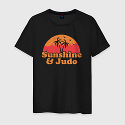 Футболка хлопковая мужская Sunshine and judo, цвет: черный