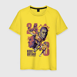 Футболка хлопковая мужская Коби Брайант американский баскетболист, цвет: желтый