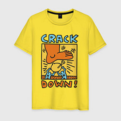 Футболка хлопковая мужская Crack down, цвет: желтый