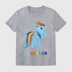 Футболка хлопковая мужская Крутая Рейнбоу Дэш, цвет: меланж