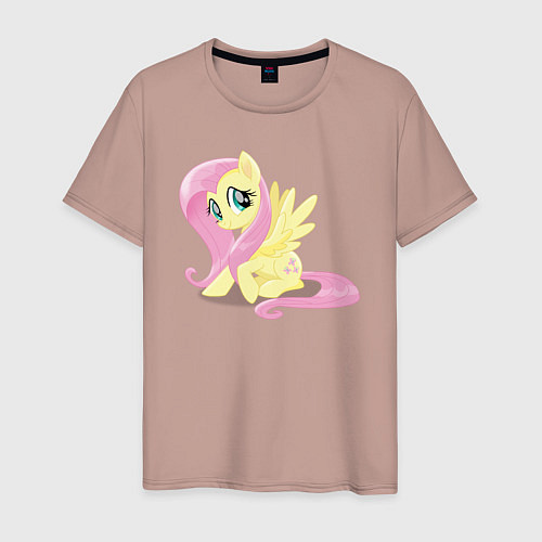 Мужская футболка Флаттершай из My Little Pony в кино / Пыльно-розовый – фото 1