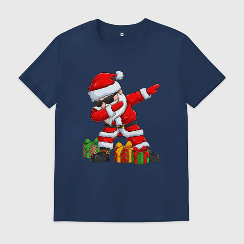 Мужская футболка Санта дэб / Тёмно-синий – фото 1