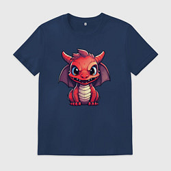 Футболка хлопковая мужская Дракошка нефритовая радость, цвет: тёмно-синий