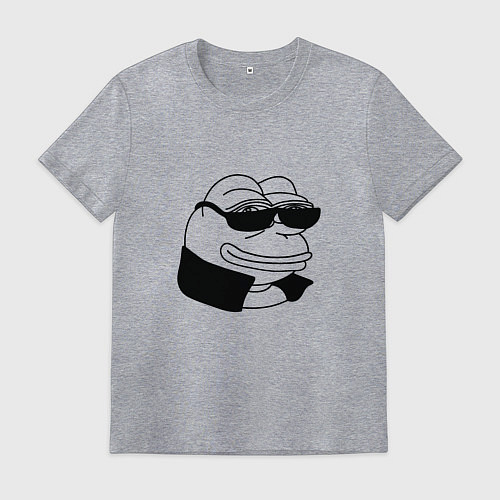 Мужская футболка Лягушонок пепе в очках мем / Меланж – фото 1