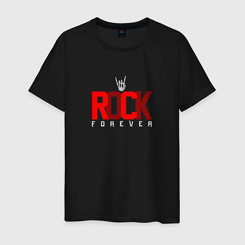 Мужская футболка Rock forever three / Черный – фото 1