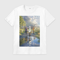 Футболка хлопковая мужская Фрирен провожающая в путь, цвет: белый