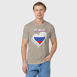 Футболка хлопковая мужская 51 регион Мурманская область, цвет: миндальный — фото 2