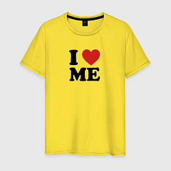 Футболка хлопковая мужская I love me - heart, цвет: желтый