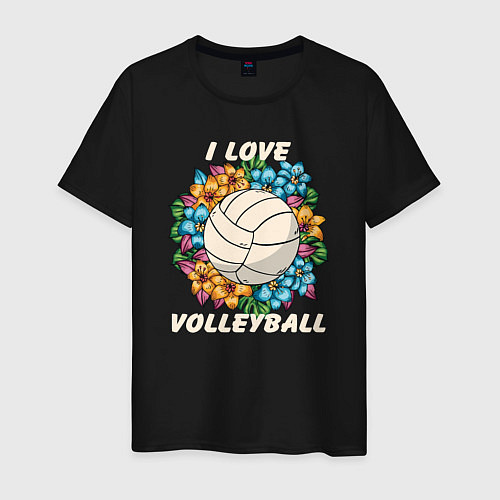 Мужская футболка I love volleyball / Черный – фото 1