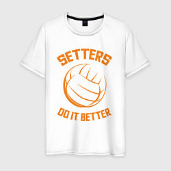 Футболка хлопковая мужская Setters do it better, цвет: белый