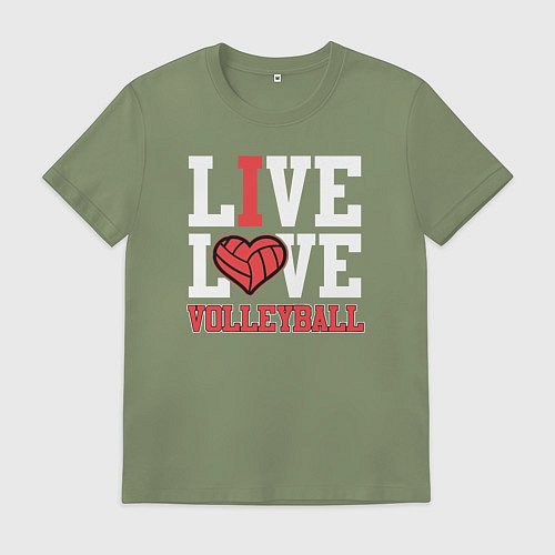 Мужская футболка Жить и любить волейбол / Авокадо – фото 1